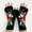 Black, variant on Vintage Fox Plant Embroidered Gloves Short Fingerless Knit Gloves Autumn Winter Coldproof Elastic Gloves