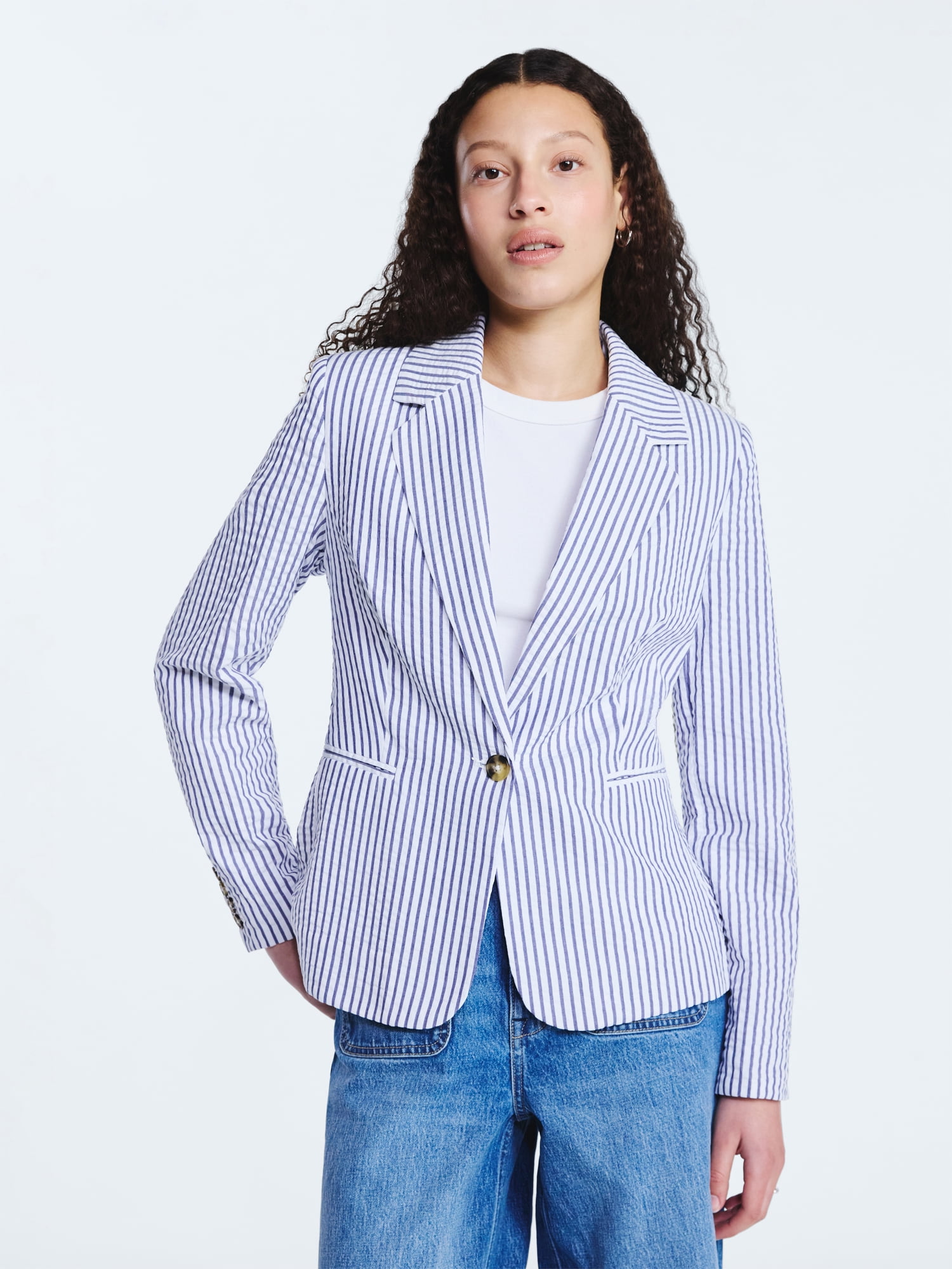 Free Assembly Women's and Women's Plus Single Breasted Blazer, Sizes XS-4X
