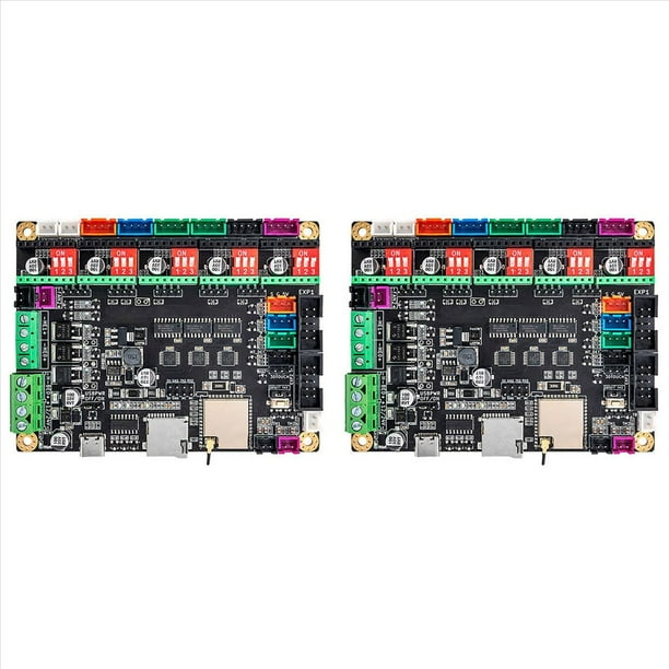 2X Tarjeta Controladora Mks Tinybee Placa Base Placa de Control de Impresora 3D de 32 Bits Soporte Mini 12864Lcd V3 Pantalla 12864 Panel Lcd