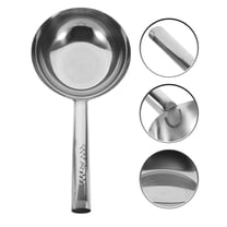 EXHUMKY Stainless Steel Water Ladle Silver Deep Round Kitchen Spoon for Soup and Stirring