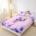 thumbnail image 4 of Manfei Letter P Monogrammed Full Size Sheets,Watercolor Rustic Flowers Bed Sheets,Cute Butterflies Sheet Sets For Girls,Microfiber Room Decorative,4pcs, 4 of 7