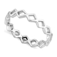 thumbnail image 1 of 925 Sterling Silver Oxidized Platinum Plated Diamond Chain Women Ring, 1 of 2