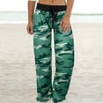 thumbnail image 2 of JJHGVB Camo Pajama Pants Stretchy Pants Drawstring Pants Women Lightweight Pants for Women Comfortable Pants for Women Comfy Pants Baggy Womens Pants Green M, 2 of 9
