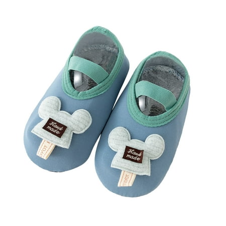 

QIANGONG Toddler Shoes Toddler Shoes Boys And Girls Flat Bottom Light Breathable Cute Cartoon Ribbon Bow (Color: Blue Size: 5 )
