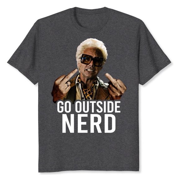 Uncle Baby Billy Go Outside Nerd Men's And Women's Graphic Tee 100% Cotton by TBun, Full Sizes S-5XL