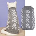 Pet Funny Knitted Solid Color S.kull Full Print English Pattern Turn