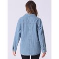thumbnail image 3 of DARING DIVA Women's V Neck Long Sleeve Denim Blouses XS Light Blue, 3 of 6