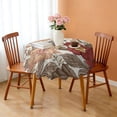 thumbnail image 3 of Round Tablecloth for Dining Table 60 Inch Polyester Waterproof Stain Wrinkle Free flower Indoor Outdoor, 3 of 5