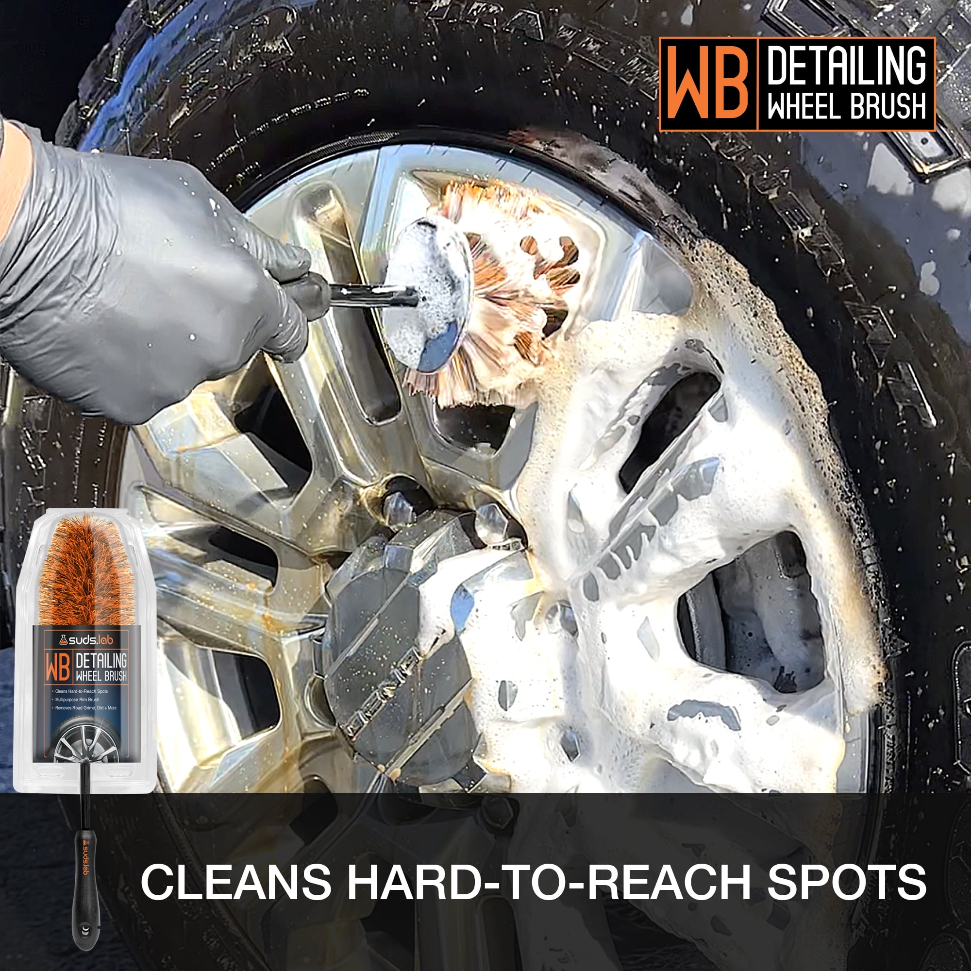 Suds Lab Multipurpose Rim and Wheel Brush - Scratch-Free Cleaning Brush, 1 Total Count