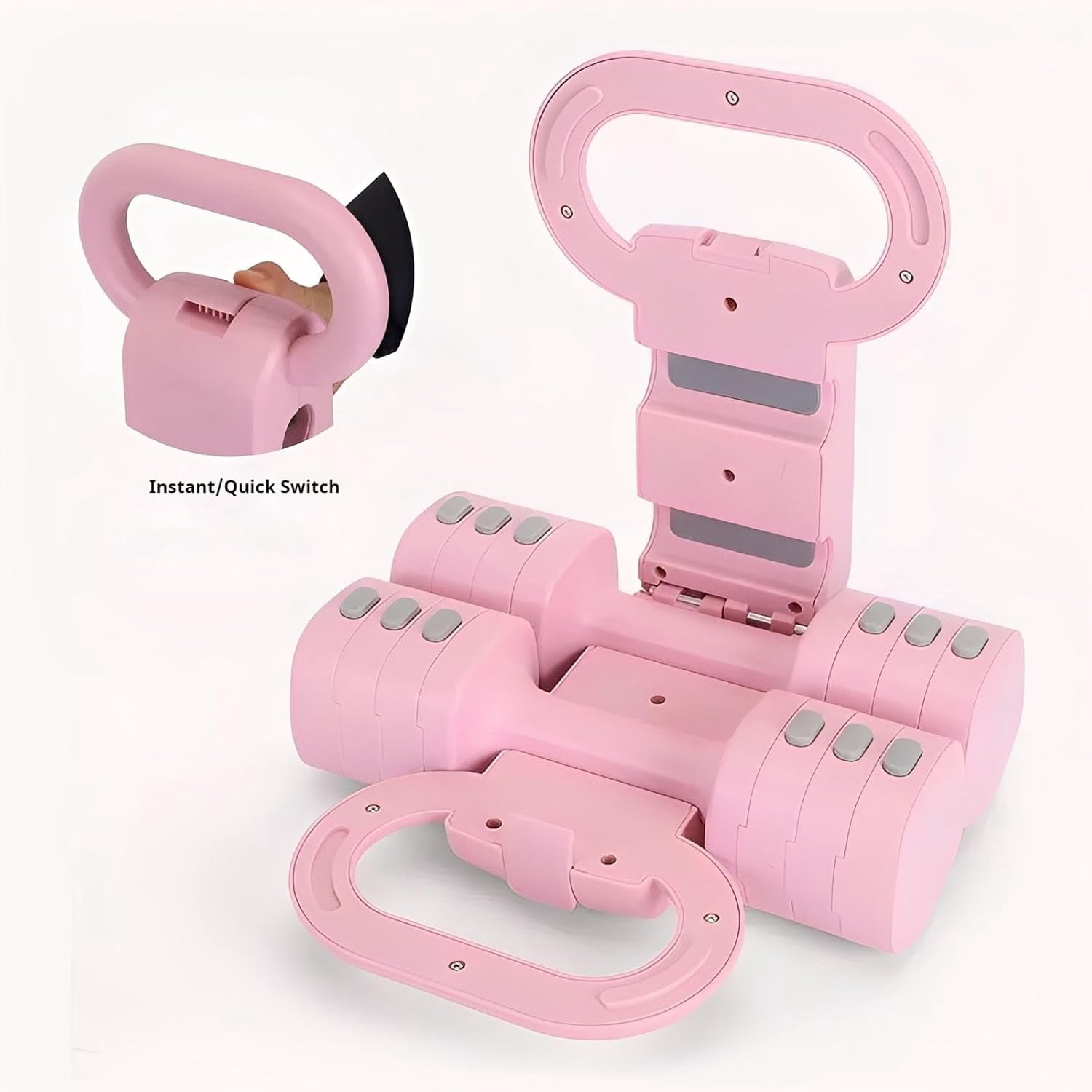 Adjustable Dumbbell Set of 2, 4-in-1 Free Weights for Women with Fast Adjustment, Home Gym & Outdoor Exercise Training, Includes 2.2lb 3.3lb 4.4lb 5.5lb Hand Weights, Compatible with Kettlebells