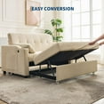thumbnail image 5 of Sofa Bed Couch, Futon Sleeper Couches with Pull Out Bed, USB Convertible Sofa Cama for Small Spaces, Living Room or Rv 3 in 1 Loveseat Furniture That Turns into Lounge Recliner, 5 of 9