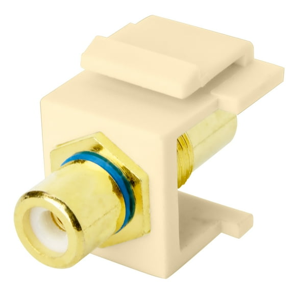 Skywalker RCA Female to RCA Female Keystone Jack Insert (Blue Band, Ivory)
