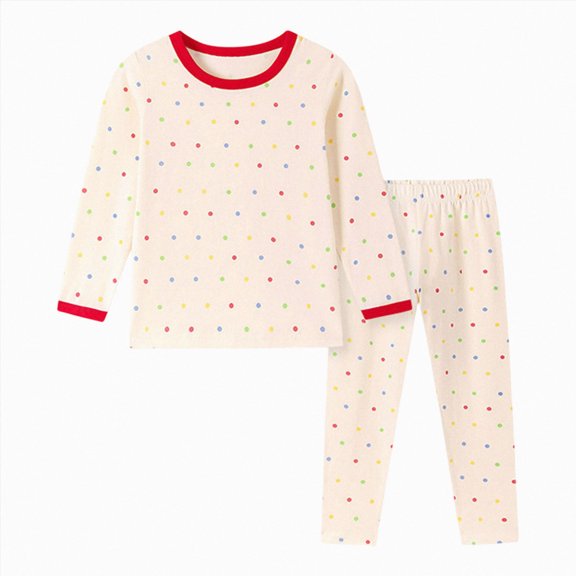 CAICJ98 Girls Pajamas Soft Cotton Pjs Set Toddler Kids 2 Piece Long Sleeve Sleepwear,Size 6-7 Years