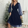thumbnail image 2 of OSOLU Solid Color 2025 Women Sparkly Sequin Long Dress V-Neck Long Sleeve Glitter Bodycon Party Club Dresses Relaxed Fit Sundress Wedding Guest Dress, 2 of 5