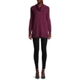 thumbnail image 3 of Time and Tru Women's Cowl Neck Tunic Sweater, 3 of 6
