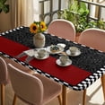 thumbnail image 3 of Chef Table Cloths for 4 Foot Rectangle Tables, Cartoon Cute Watercolor Cooking Red Black Patio Waterproof Elastic Fitted Tablecloths, Washable Rectangular Table Cover for Camping, 3 of 8
