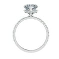 thumbnail image 3 of Dash Jewel 1.7 Ct Lab Created Diamond Ring - 14K White Gold Plated Hidden Diamond Engagement Wedding Ring - Heart Cut Solitaire with Accents Diamond Ring for Her - Gift for Marking Milestones, 3 of 6