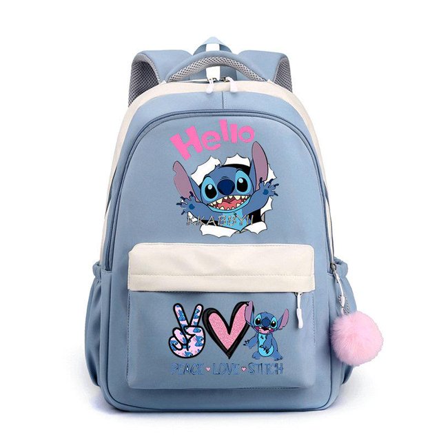 Lilo And Stitch-Mochila escolar para adolescentes y niños, morral de viaje de Color sólido, multifunción para ordenador portátil