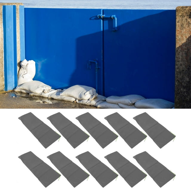 10pcs Sacs de Sable d'Inondation Vide Professionnel, Cordon de Protection contre la Pluie, pour le Sous-Sol de Garage de Porte de Maison, avec la Conception de Cordon de Serrage