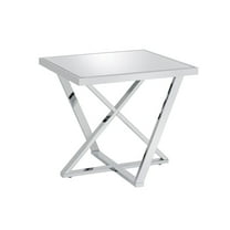Furniture of America Ludington Contemporary Metal End Table in Chrome