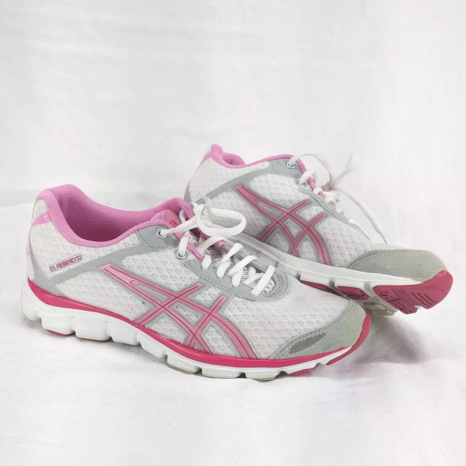 Asics Gel Frequency 33 Women's Shoes White Pink Running