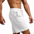 thumbnail image 6 of Men's Big & Tall 5" 7" 9" Jacquard Sweat Shorts - Pull On Soft Lounge Drawstring Sweatpant Athletic Gym Workout Short with Pockets Size M-5XL White, 6 of 6