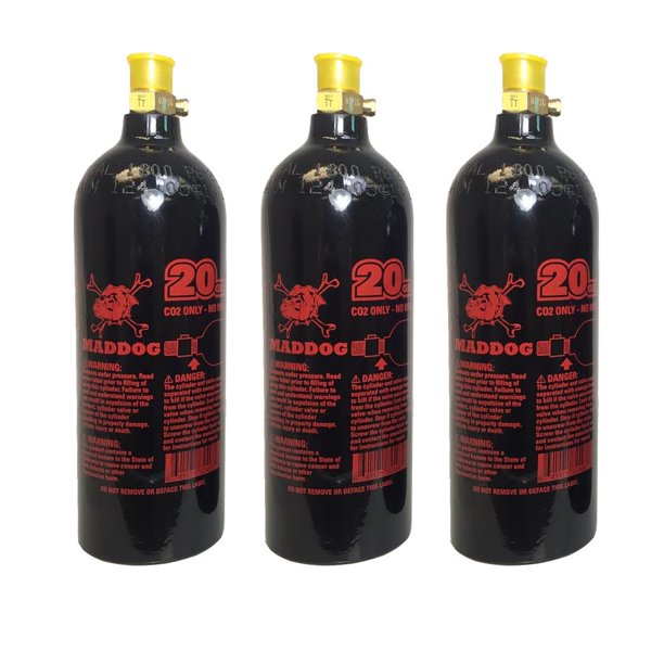 Maddog 20 Oz Aluminum Paintball Tank 3 Pack