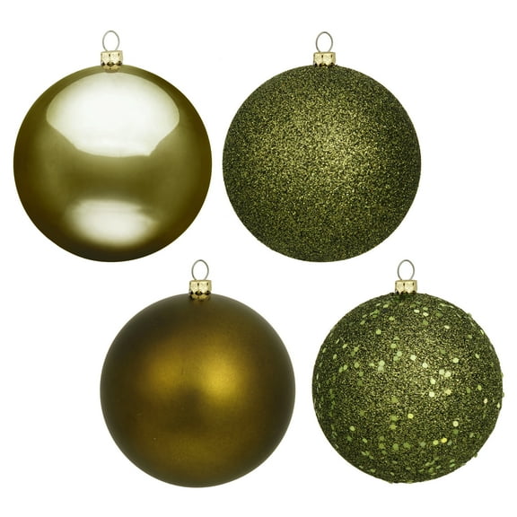Vickerman 2.75" Olive 4-Finish Ball Ornament Assortment, 20 per Box