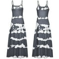 thumbnail image 3 of Hwmodou Summer Dresses Women 2024 Neck Sleeveless Dress Women Casual Gradient Striped Bohemian Tie-Dye Maxi Round Women's Dress 1920S Dresses For Woman, 3 of 6