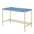 thumbnail image 7 of GZXS Modern Rectangular Writing Desk with USB Charging Station, Gold Metal Frame, and Sleek Navy Blue MDF Desktop – 42"x20"x30", 7 of 7