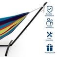 thumbnail image 4 of COZONY 2-Person Hammock with Steel Stand, 450lb Capacity, Portable Cotton Rope Bed, Carry Bag Included, 4 of 24