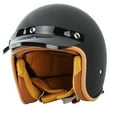 thumbnail image 4 of Casco de bicicleta estilo retro negro mate 3/4 Shell cara abierta cascos de protección solar con gafas a prueba de viento para adultos L 57-58 cm, 4 of 12
