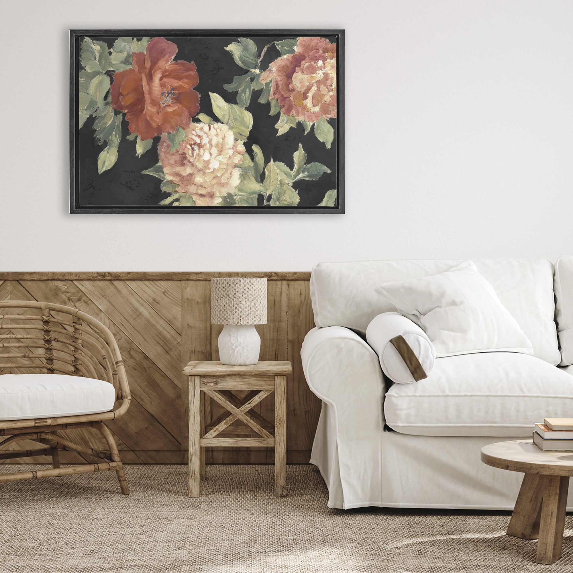 Stupell Industries Beauty of the Red Blossom Black Framed Floater Canvas Wall Art, design by Lanie Loreth