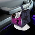thumbnail image 3 of POLERO Leather Tissue Box Cover Square 5.1x5.1x5.5'' Waterproof Tissue Box Holder with Metal Button for Car, Bathroom, Kitchen,Home Decor (Halloween Witch Castle), 3 of 7