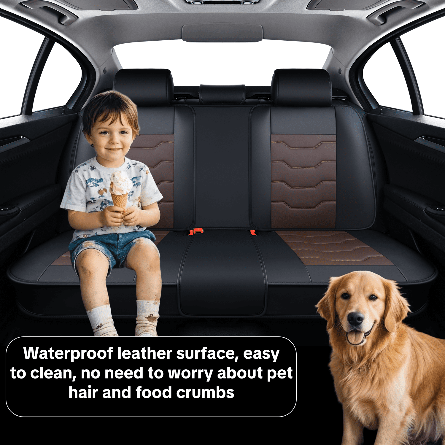 Car Seat Covers for Toyota RAV4 2025 Perfect Fit for Car Seats, Waterproof Faux Leather, Protecting Car Interiors, 5-Seat Full Set, Easy Installation