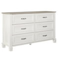 thumbnail image 1 of Commode à 6 tiroirs Rue Lane d’Ameriwood Home, chêne ivoire et chêne gris, 1 of 9