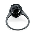 thumbnail image 3 of Natural Black Onyx Black Tone Silver Size-9 Art Deco Pear Teardrop Vintage Style Cocktail Ring Halo CZ Wedding Engagement Ring 925 Sterling Silver Gift For Her, 3 of 6