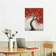 thumbnail image 2 of JEUXUS - 16x20in Painting Oil Paintings On Canvas 3D Red Flower Trees Paintings Modern Home Wall Decoration Abstract Artwork  Landscape Paintings, 2 of 4