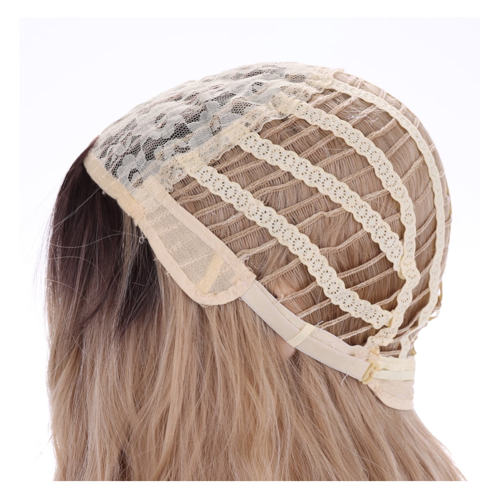 RightOn Blonde Wig Long Wavy Blonde Wigs for Women Ombre Blonde Wig Heat Resistant Hair Wigs Cosplay Party with Wig Cap
