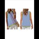 thumbnail image 3 of Camiseta Sin Mangas de Cuello Alto con Bloques de Color y Rayas Informales para Mujer, de Verano 2025, de Punto Holgado, de Corte Alto y Sin Mangas Verde L, 3 of 6