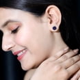 thumbnail image 4 of Rosec Jewels Cushion Cut Lab Grown Blue Sapphire Solitaire Stud Earrings for Women, 925 Sterling Silver, 4 of 7