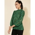 thumbnail image 5 of Janasya Women's Green Georgette Digital Printed Regular Top, 5 of 7