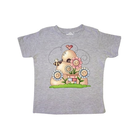 

Inktastic Spring Beehive with Bumble Bee and Flowers Gift Toddler Boy Girl T-Shirt