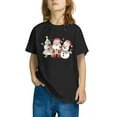 thumbnail image 4 of Odeerbi Kids Boys Girls Christmas T-shirt Fashion Cute Christmas Printed Casual Short Sleeve Cotton Top Shirt Kids Clothes Black, 4 of 5