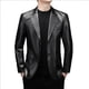 thumbnail image 2 of Chaqueta de piel de oveja Chaqueta corta de cuero genuino para hombre Traje de chaqueta de cuero suave Traje de moda con forro polar para otoño e invierno, 2 of 4