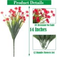 thumbnail image 2 of Morttic Artificial Fake Flowers, 12 Bundles Outdoor UV Resistant Greenery Shrubs Plants Indoor Outside Hanging Planter Home Garden Decor (Red), 2 of 7