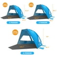 thumbnail image 6 of Gorich UPF 50+ Beach Tent, Windproof Sun Shelter for 3-6 People, Easy Setup & Foldable with 5 Sandbags, Spacious Portable Sunshade, 6 of 6