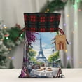 thumbnail image 5 of Rocae Parisian Cafe With Eiffel Print Christmas Drawstring Linen Gift Bag with Drawstrings Treat Bag Goody Present Bags for Christmas Party Favor, 5 of 8