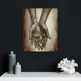 thumbnail image 4 of Nawypu Hand in Hand Painting Print Love Sign Promise Canvas Wall Art Romantic Decorative Picture Gift for Couple Lovers Anniversary Bedroom Living Room Bathroom 16x20x3pcs Framed, 4 of 4