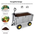 thumbnail image 3 of LIANGKA 3 In 1 Oversized Steel Garden Cart 880lbs Pullable Mesh Metal Utility Cart with Removable Liner Side Panels and Mesh Tray Gray, 3 of 9